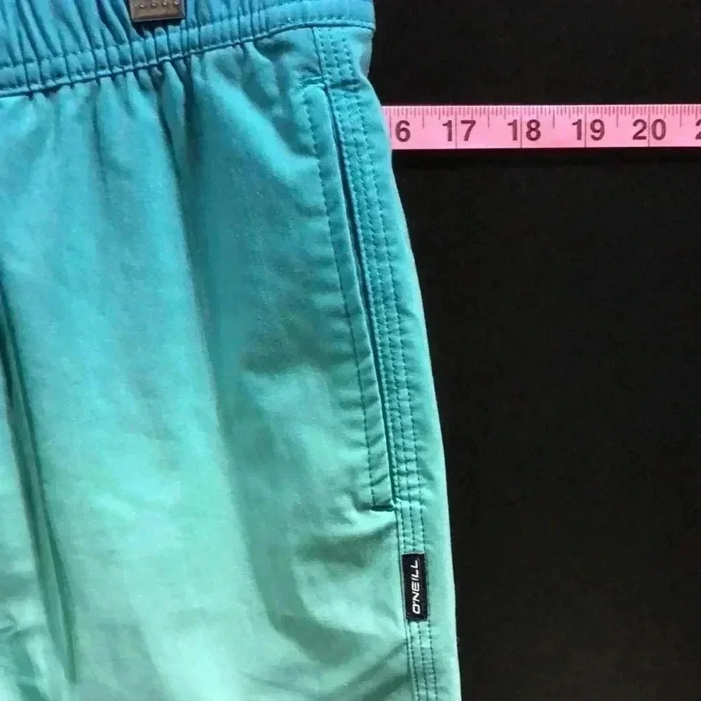 O’Neill Hybrid Ombré aqua shorts,hip/back pockets,lined,elastic drawstring waist